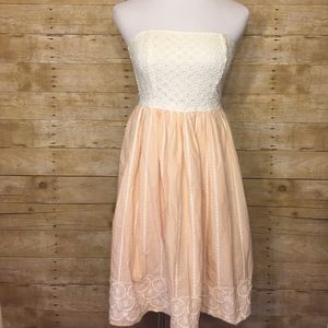 H&M 38 Conscious Collection Pink White Eyelet Lace