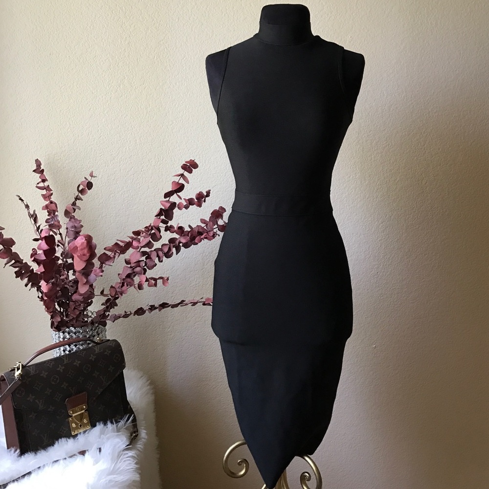 Black Bandage Midi Dress