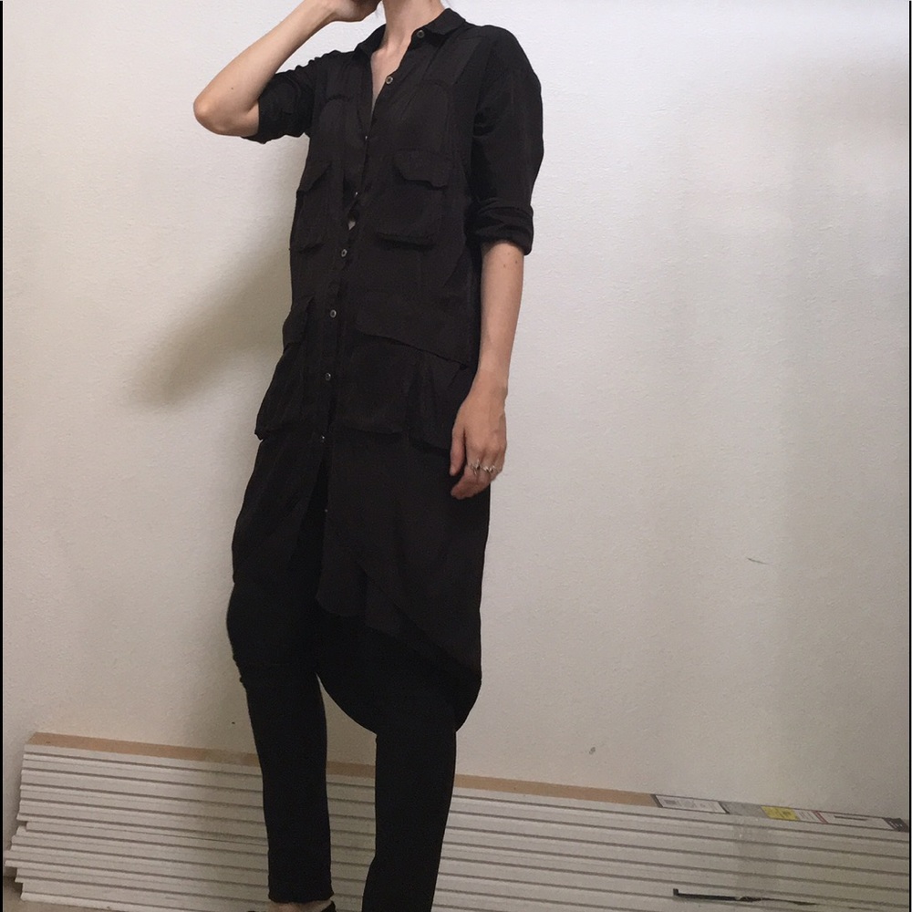 All Saints 100% Silk Shirt Dress 0