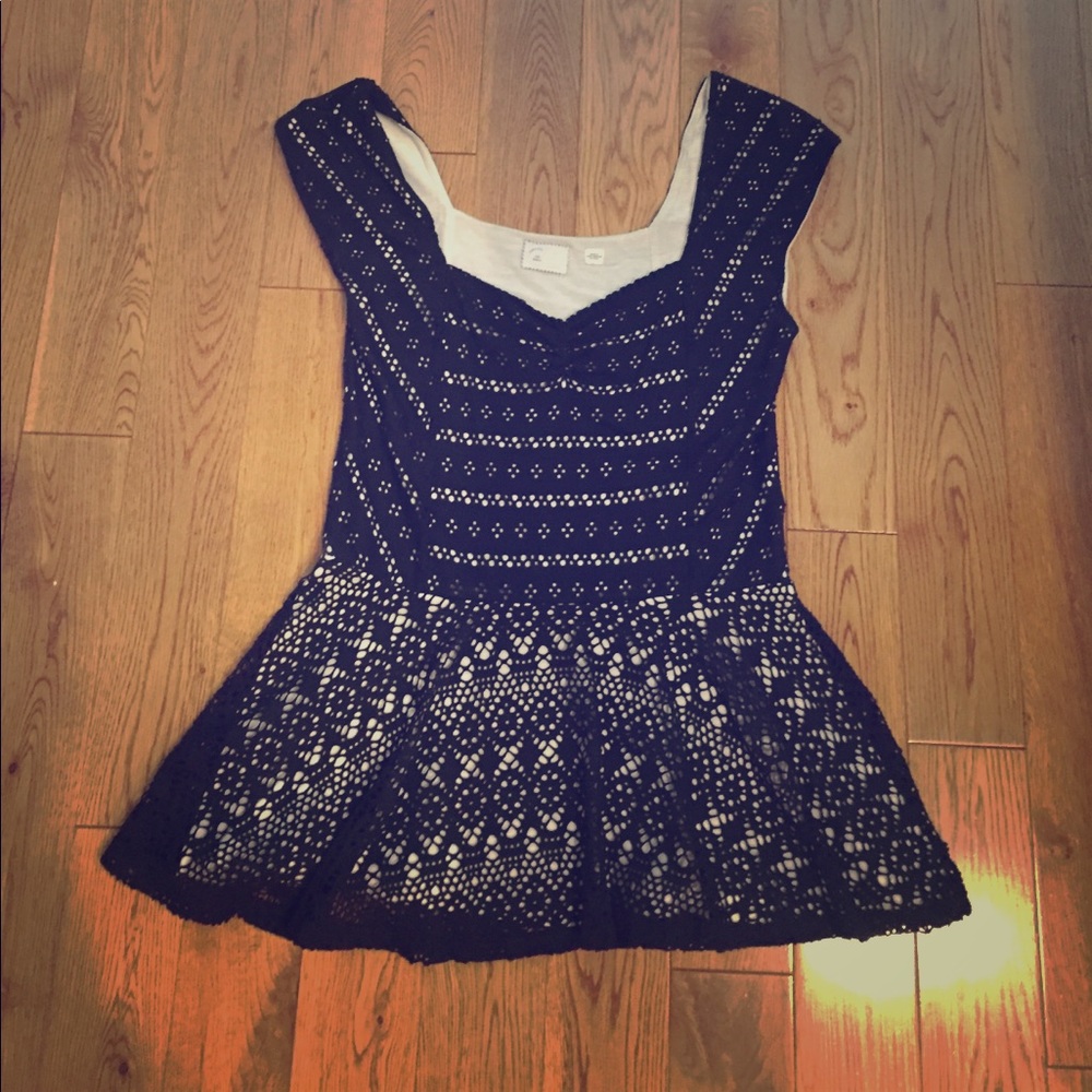 Black and white Peplum top