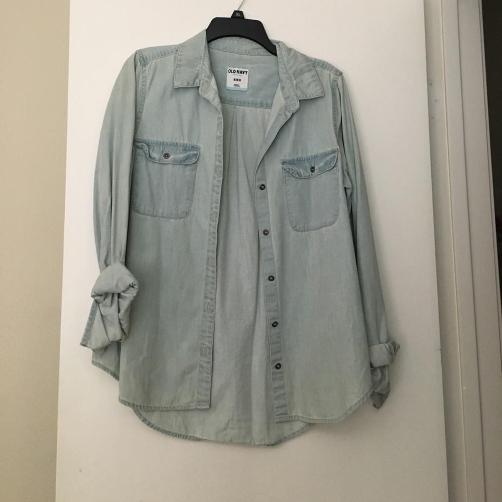 Old Navy washed denim button up