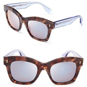 FENDI Oversized Havana Gold Tortoise Sunglasses