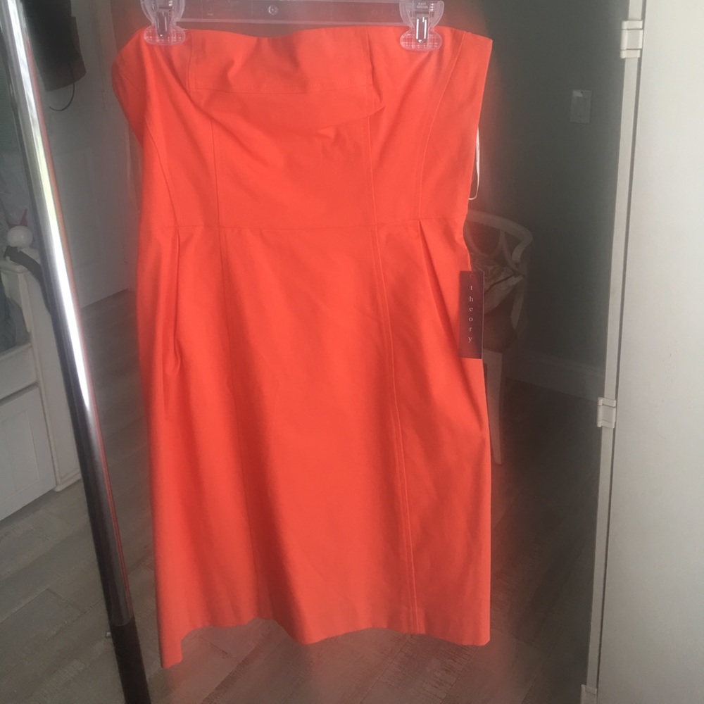 Orange strapless dress