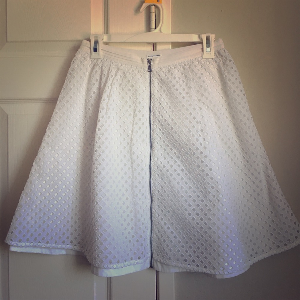 Club Monaco white eyelet skirt