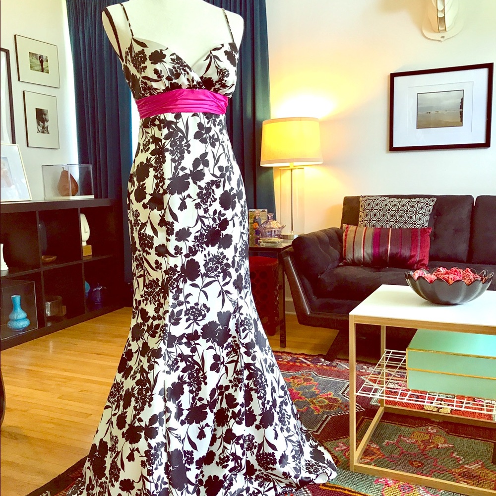 Betsy and Adam Stunning Floral Evening Gown