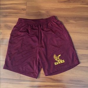 XL Maroon Colored Mesh Athletic Shorts