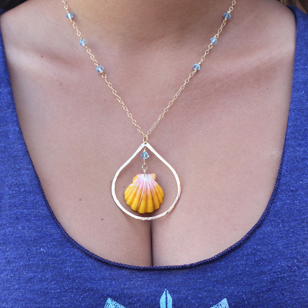 14k Gold Filled Sunrise Shell Necklace