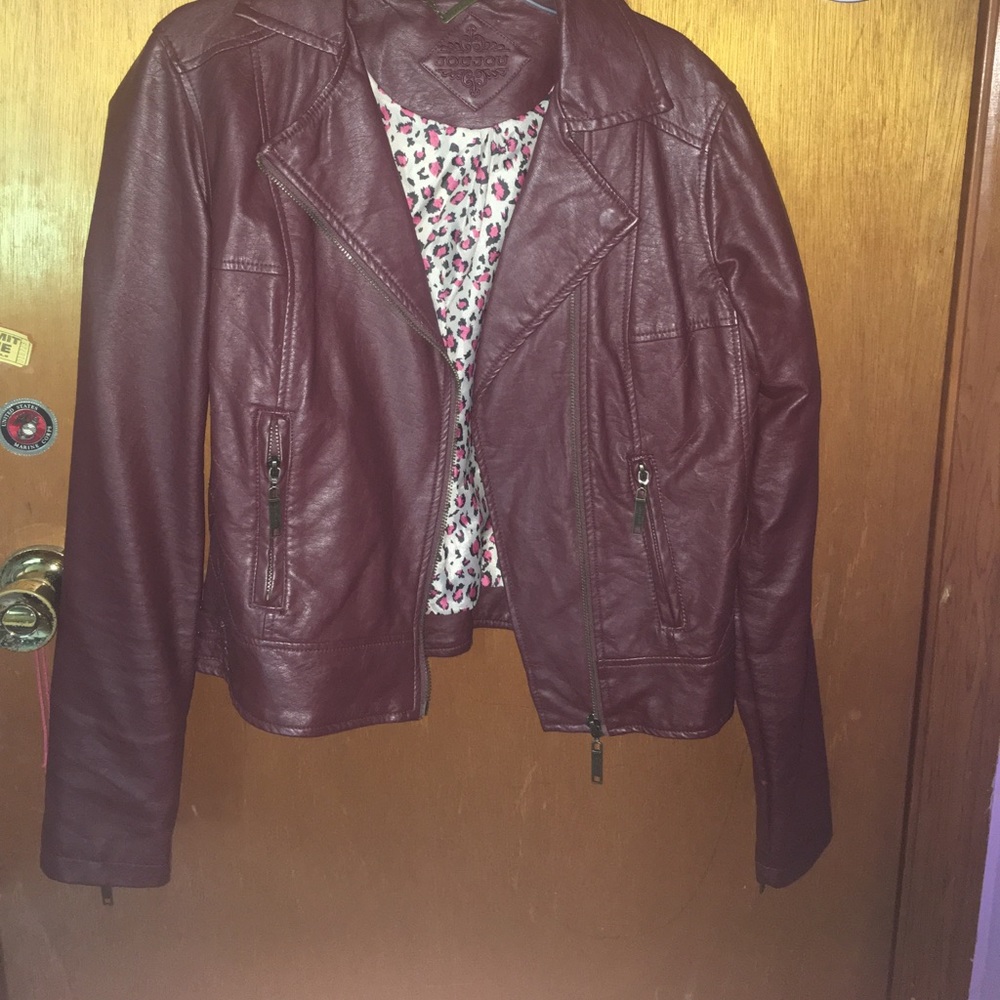 Maroon Leather Jacket