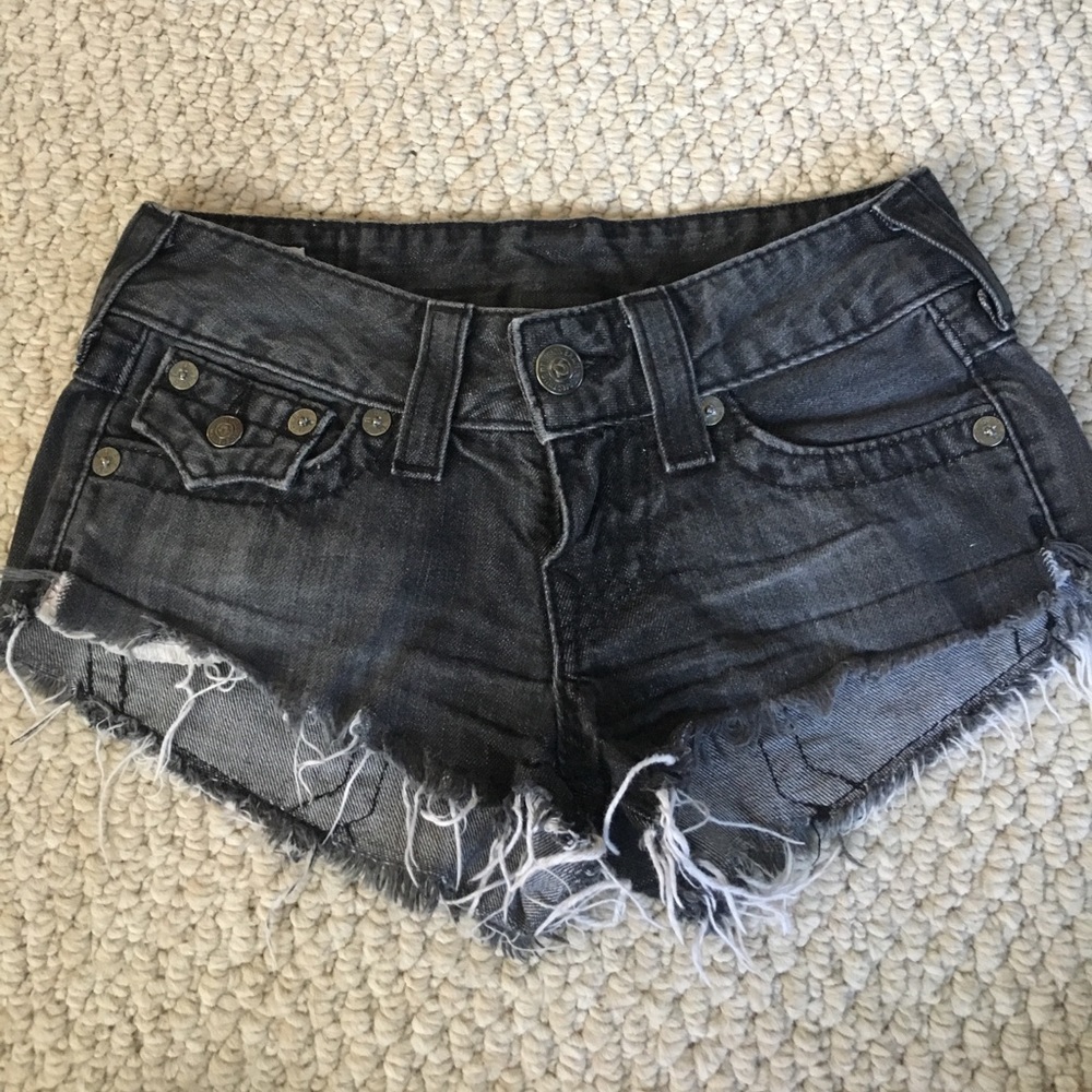 True Religion Black Joey shorts size 24