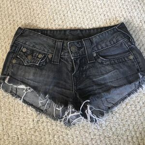 True Religion Black Joey shorts size 24