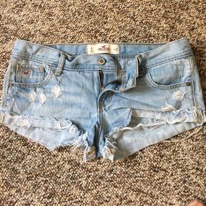 Hollister low rise distressed denim shorts