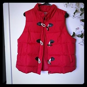 Red puffer vest