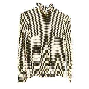Club Monaco High Neck Black White Striped Top XS