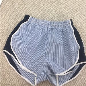 Navy Seersucker shorts