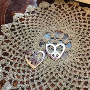 Sterling Silver Love Peace Earrings