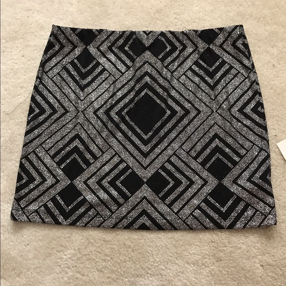 Asos Black and Silver Glitter Miniskirt size 8