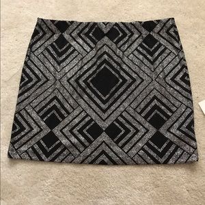 Asos Black and Silver Glitter Miniskirt size 8