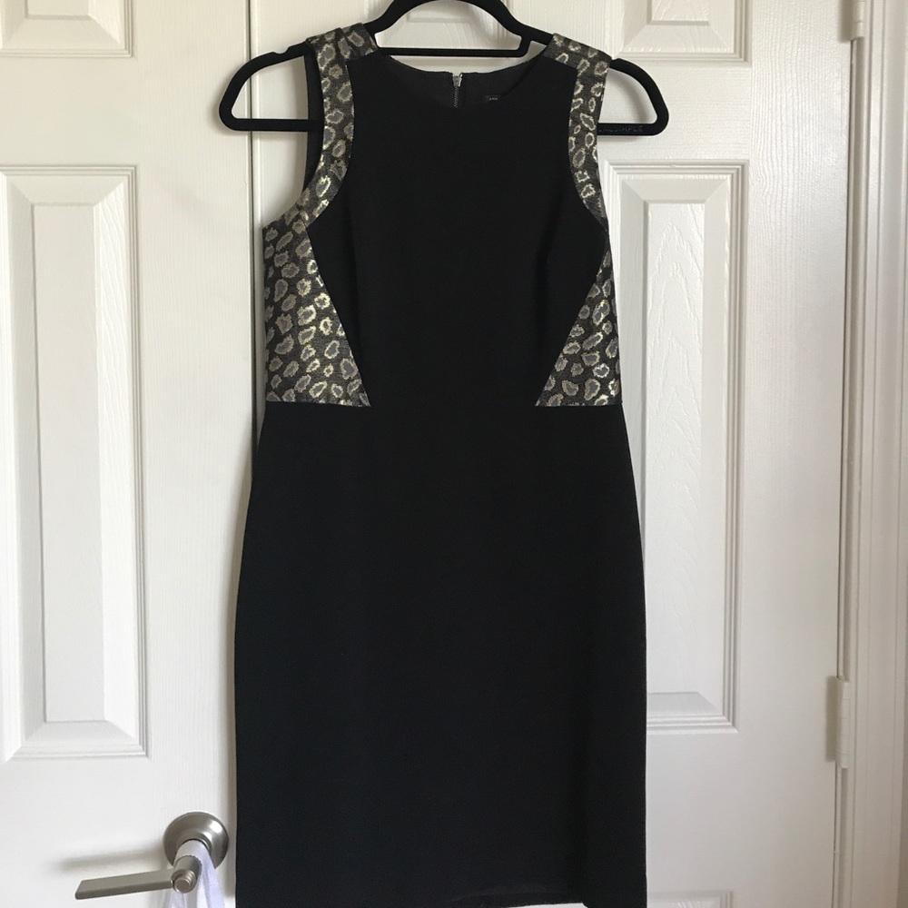 Ann Taylor black and leopard print dress. Size 4p