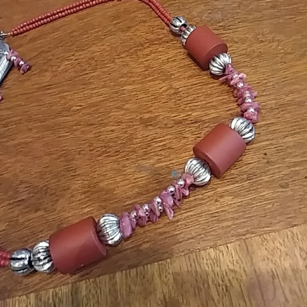 SILVER BEADED NECKLACE - Picture 3 of 4