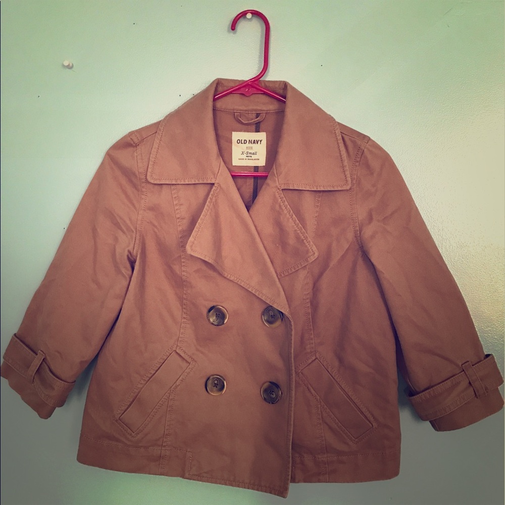 Cropped blush-tan two button jacket