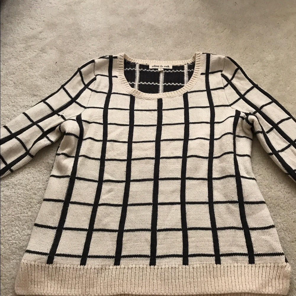 Olive And Oak Cream and Gray Sweater size M