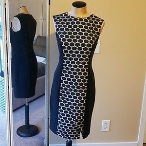 Circle dot front career dress