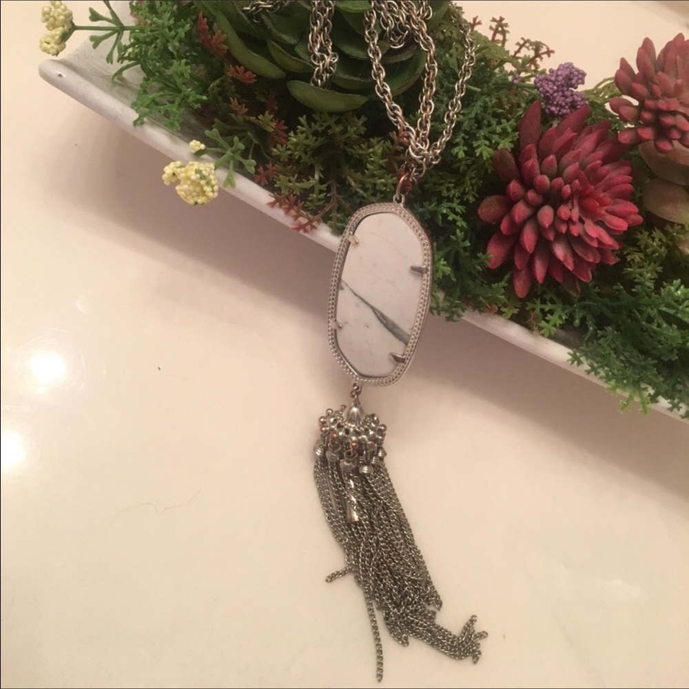 Kendra Scott white marble Rayne Necklace