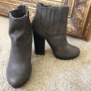 Grey edgy booties