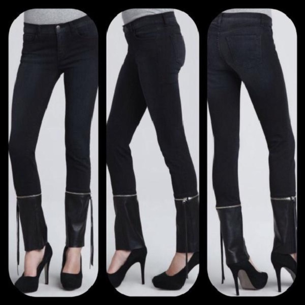 J brand flare leather jeans, leather detachable