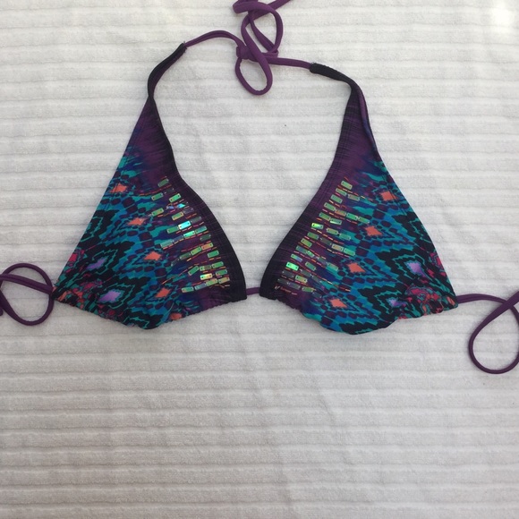 Xhilaration Other - Sequined Halter Bikini Top