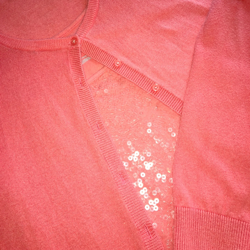 Summer Coral Cardigan & Sequined Cami Top