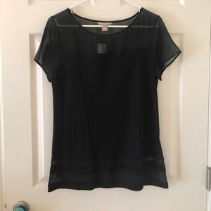 Semi sheer black Banana Republic top