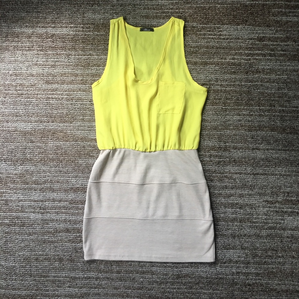 Sexy two-tone mini dress w/sheer top