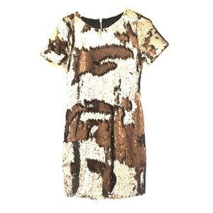 TopShop Silver Sequin Mini Dress XS