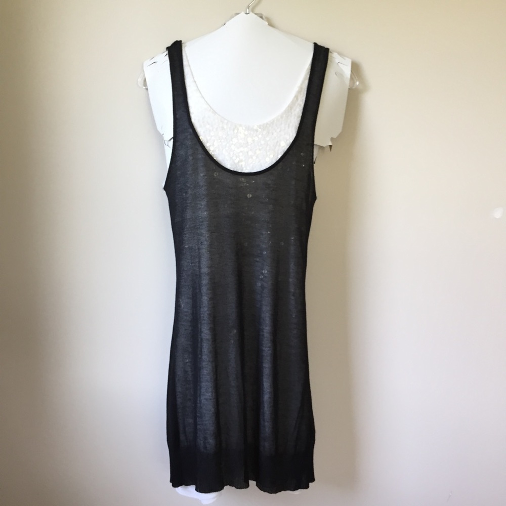 Alice + Olivia sequin dress w/ sheer overlay