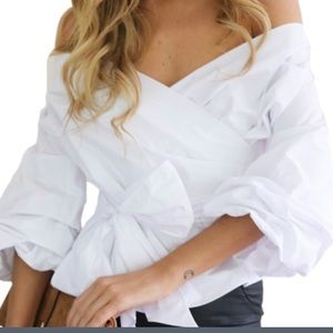 New high end chic top puff sleeves