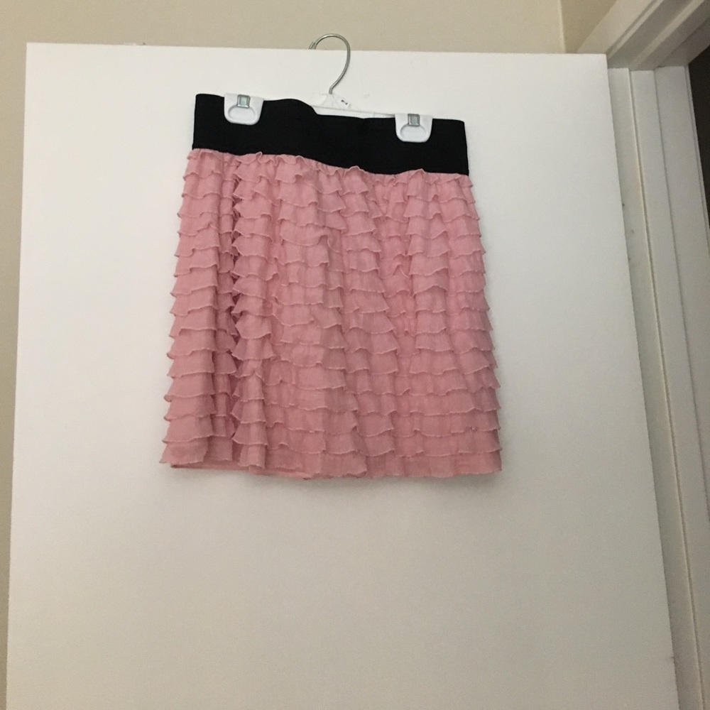 Express pink ruffle skirt