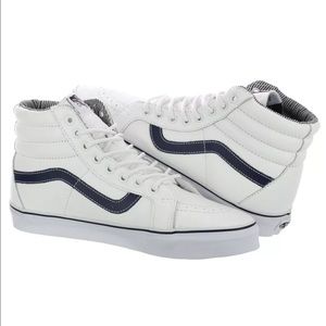 White Vans Sk8-hi (Premium Leather)