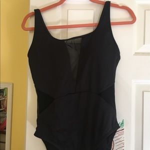 La Blanca Black Mesh One Piece Swimsuit
