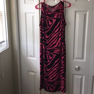 Pink zebra tank dress