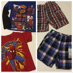 Bundle 2 Boys Spider-Man Shorts Sets, size 2T