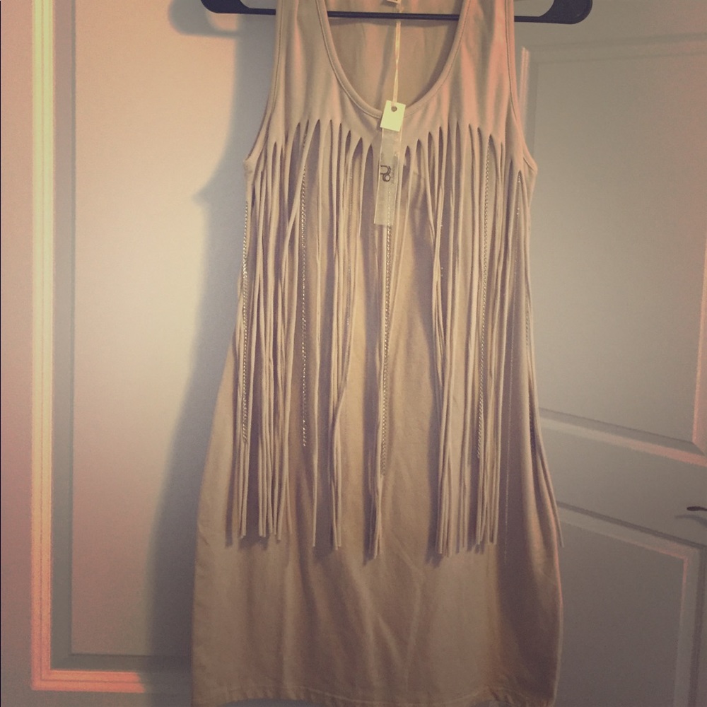 Nude dress with chains