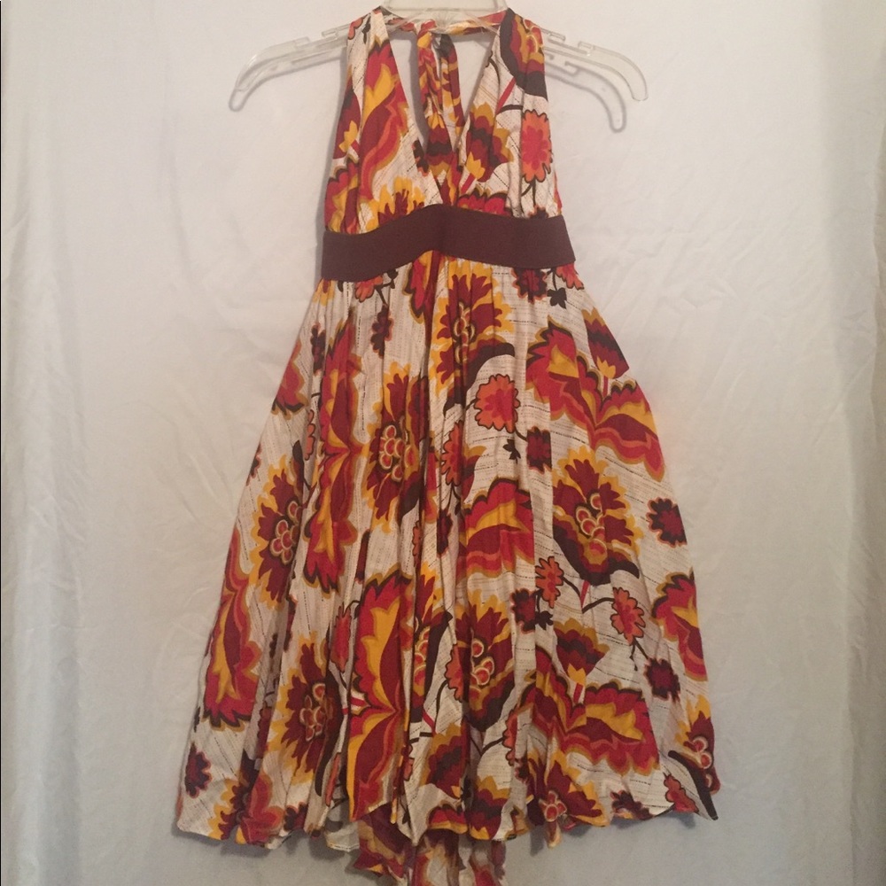 Autumn Abstract Flower Print Dress!!
