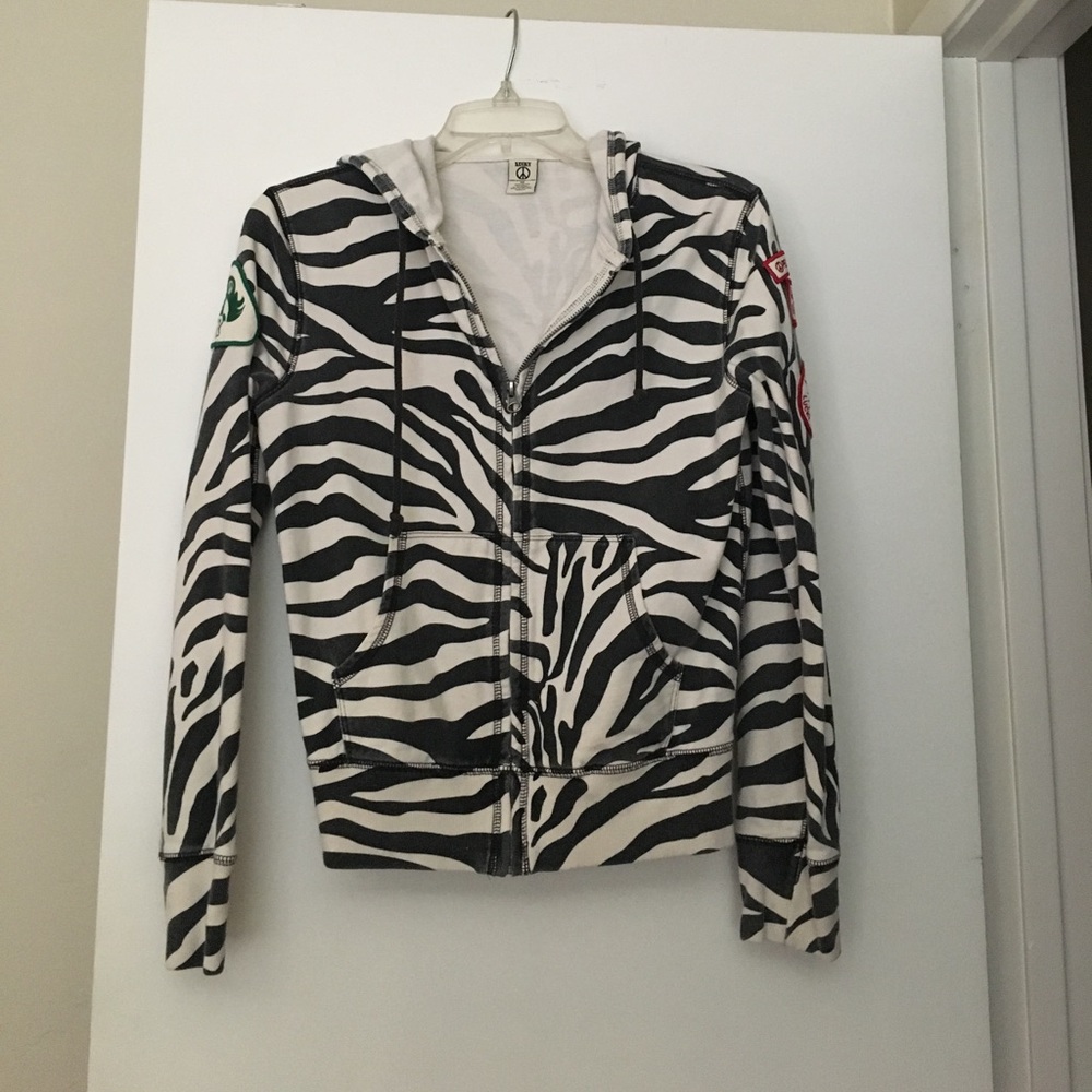 Lucky Brand zebra zip up