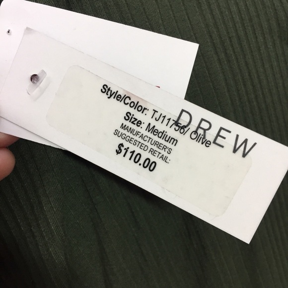 NEW green long sleeve open shoulder top - Picture 4 of 4