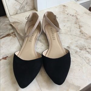 RAMPAGE ankle strap flats.
