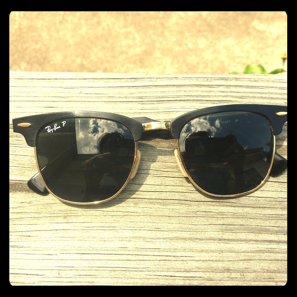 RayBan polarized clubmaster sunglasses black