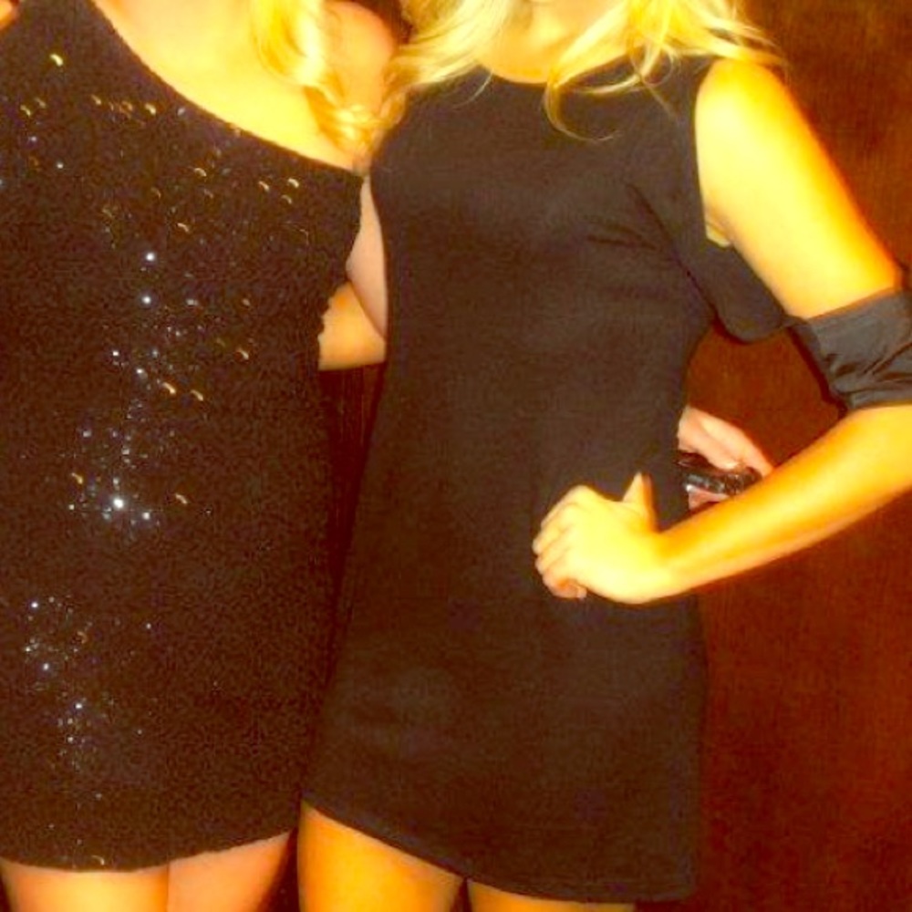Black knit dress