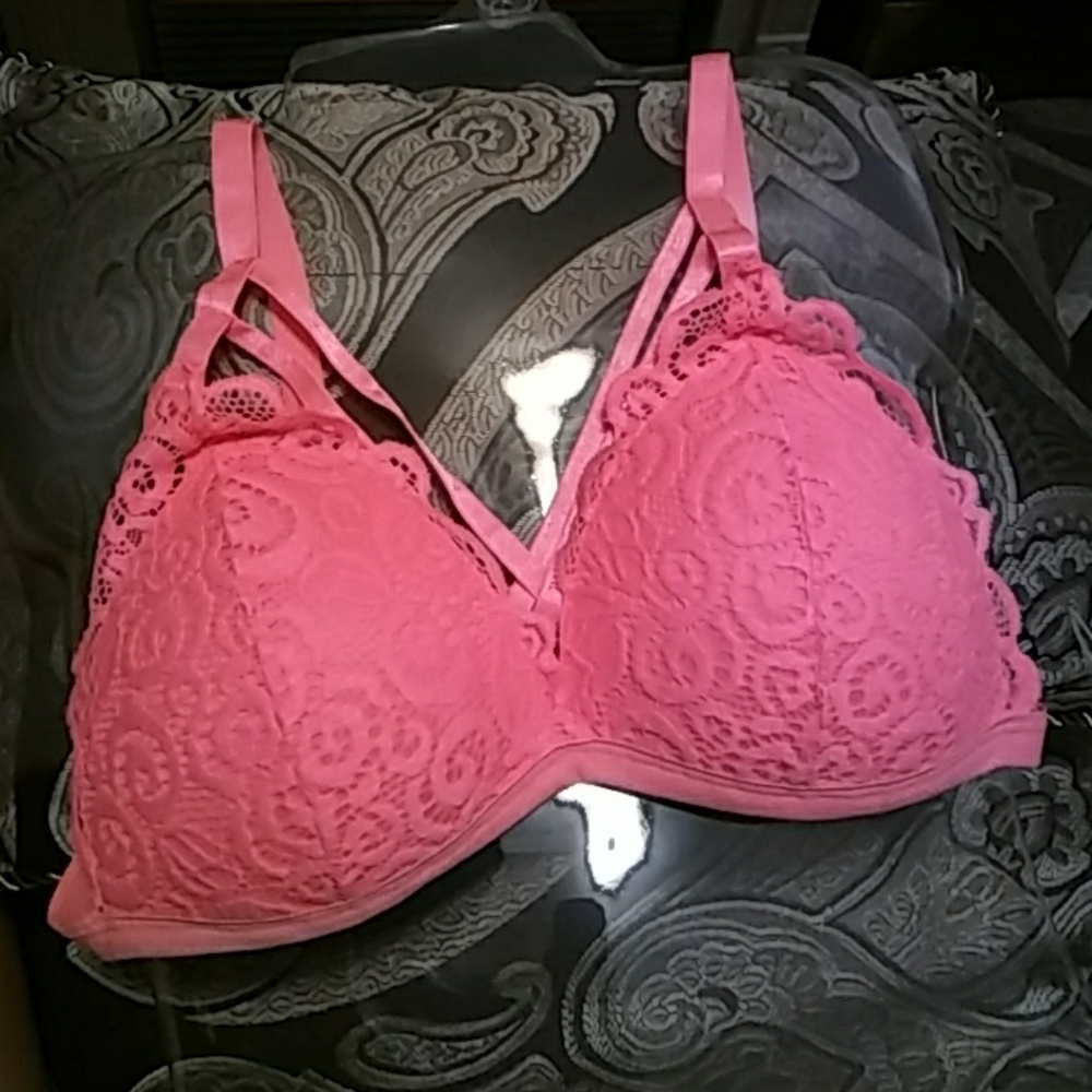 Pink lace bralette