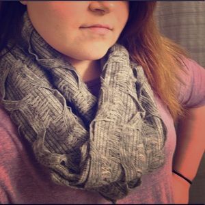 Anthropologie gray circle scarf